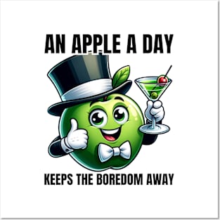 Elegant Apple Martini - An Apple A Day Keeps the Boredom Away Tee Posters and Art